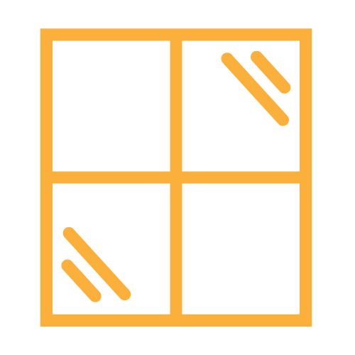 An Orange and White transparent window icon