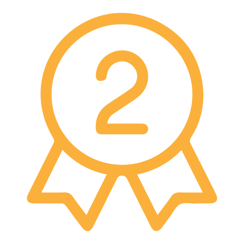 Badge with the number two. icon