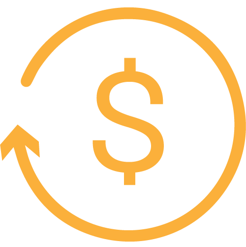 Circular arrow with dollar sign icon