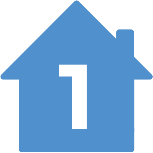 House icon orange with #1