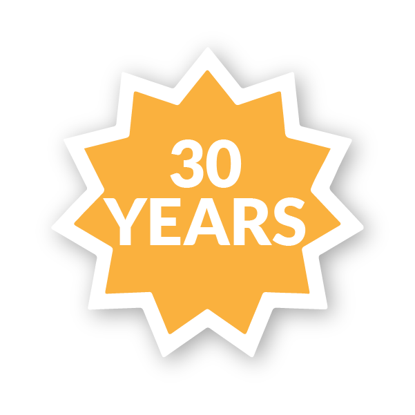 30 Years Orange An White Icon