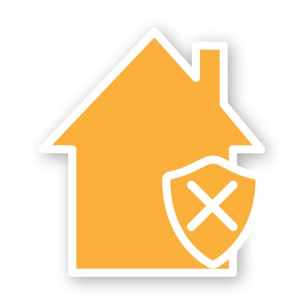 Home With A Shield  Orange And White Icon