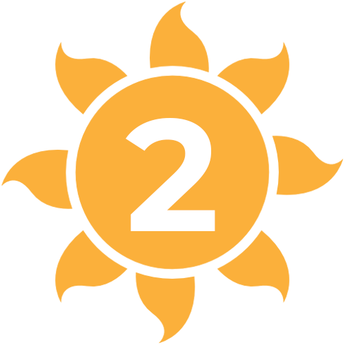 Sun icon with #2