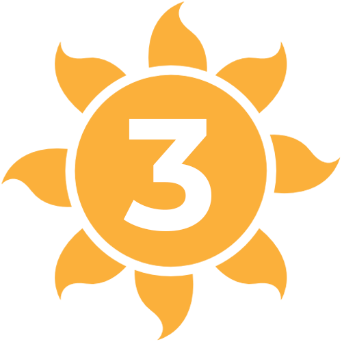 Sun icon with #3