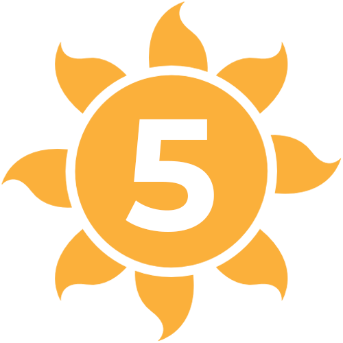 Sun icon with #5