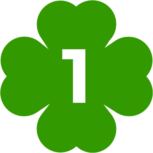 Clover icon with #1