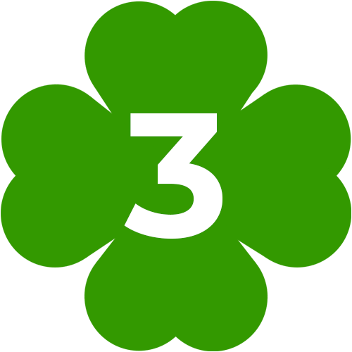Clover icon with #3