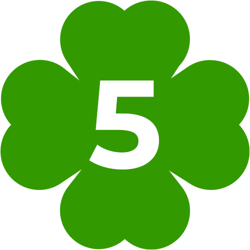 Clover icon with #5