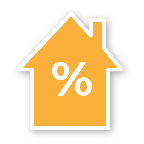 Home icon with percentage sign