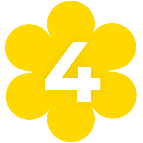 Yellow Flower icon with #4