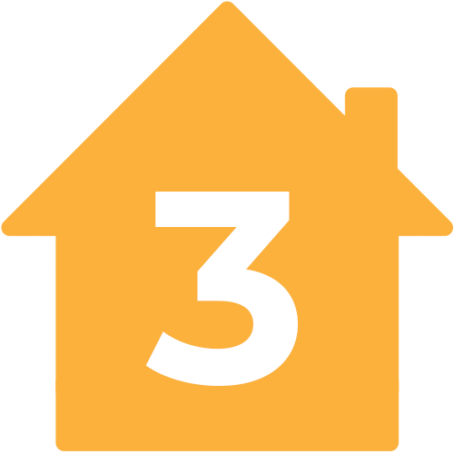 House Icon With #3