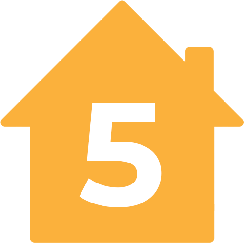 House icon orange with #5
