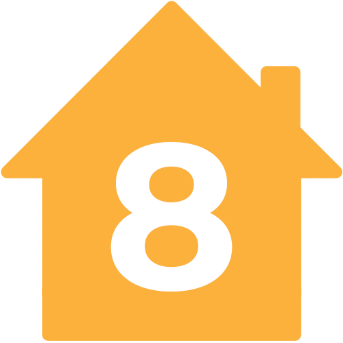 House Icon With #8