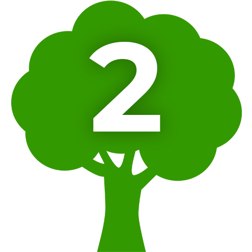 Green tree icon with #2