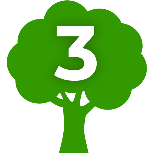 Green tree icon with #3