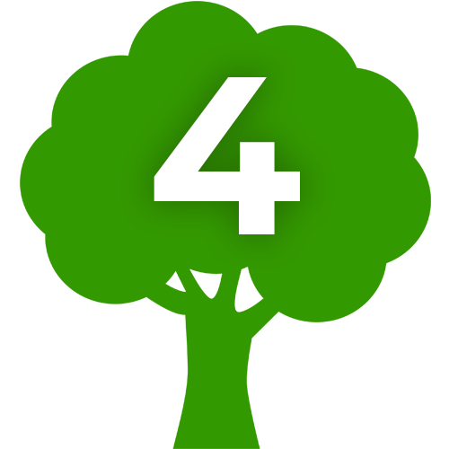 Green tree icon with #4