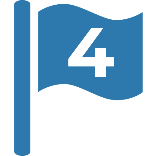 Blue flag icon with #4