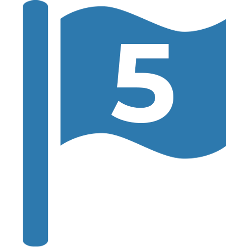 Blue flag icon with #5