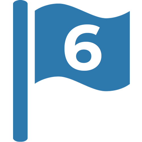Blue flag icon with #6