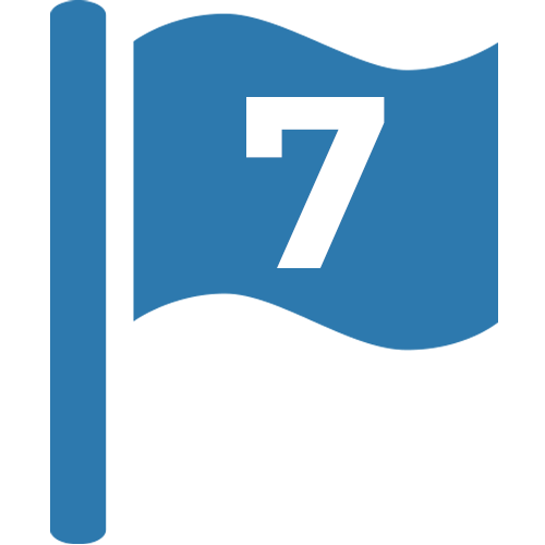 Blue flag icon with #6