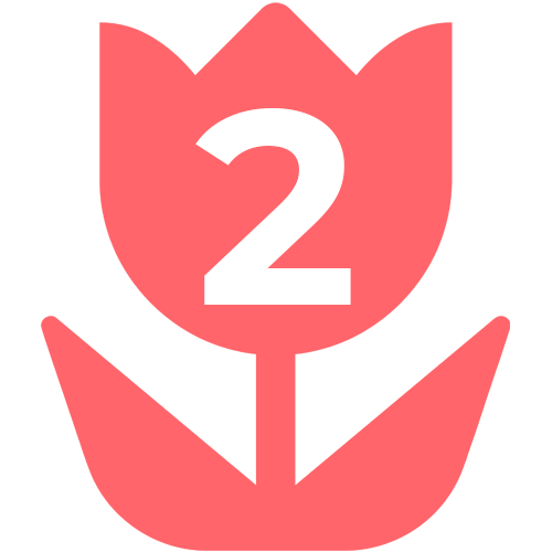 Flower icon with #2