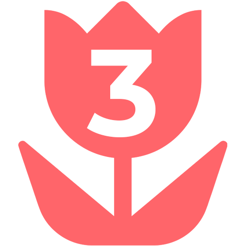 Flower icon with #3