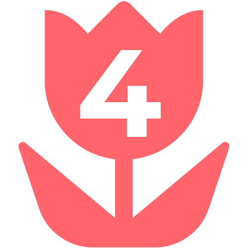 Flower icon with #4