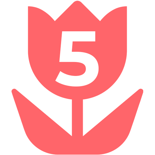 Flower icon with #5