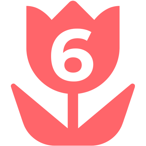 Flower icon with #6