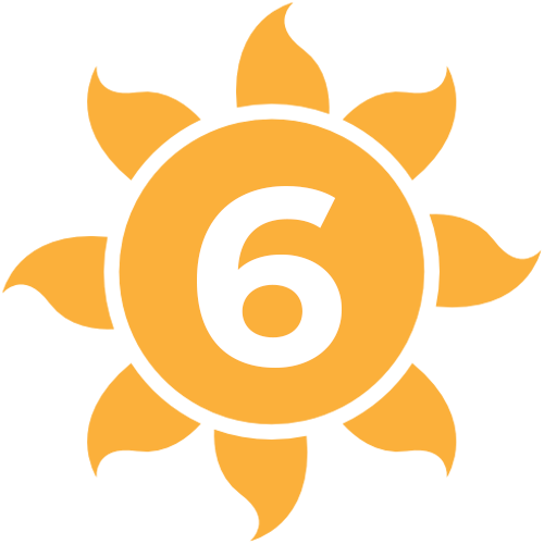 Sun icon with #6