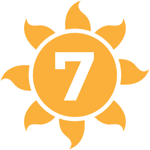 Sun icon with #7