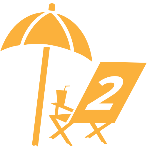 Beach chair and umbrella icon with #2