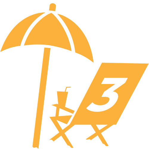 Beach chair and umbrella with #3