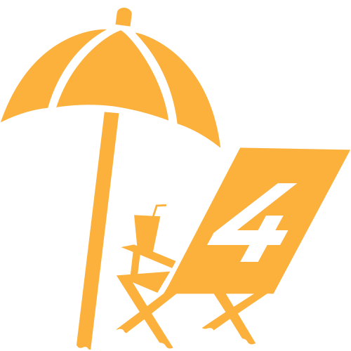 Beach chair and umbrella icon with #4