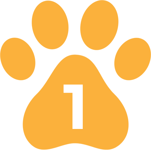 Dog Paw Icon With #1
