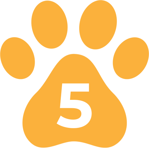 Paw icon with #5