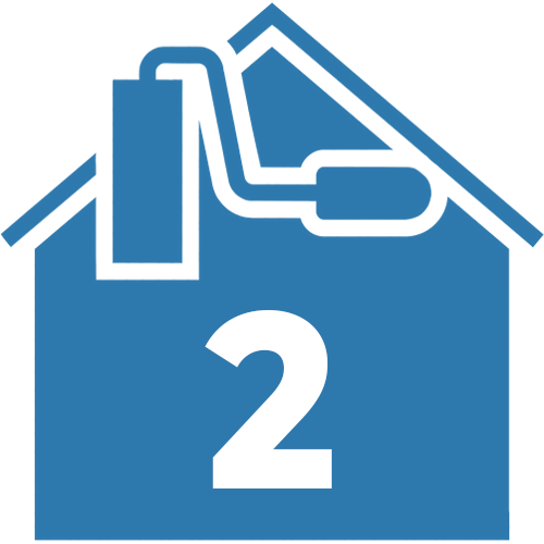 House With Paint Roller Icon With #2