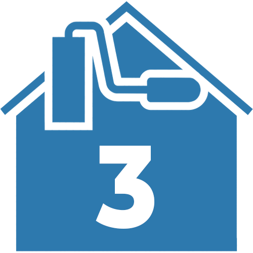 Blue House icon with #3