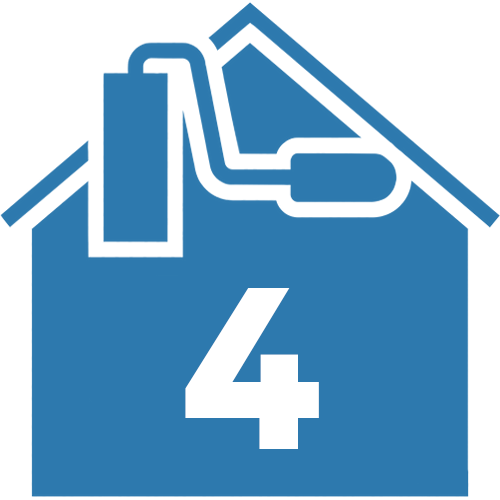 House With Paint Roller Icon With #4