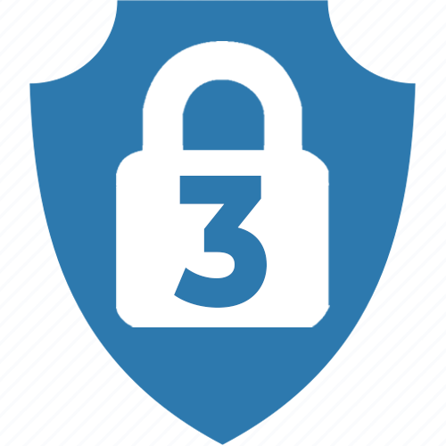Home Security Lock Icon With #3