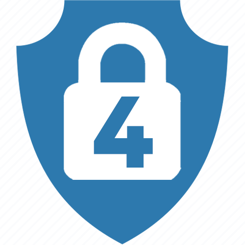 Home Security Lock Icon With #4