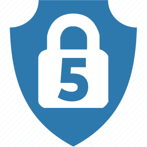 Home Security Lock Icon With #5