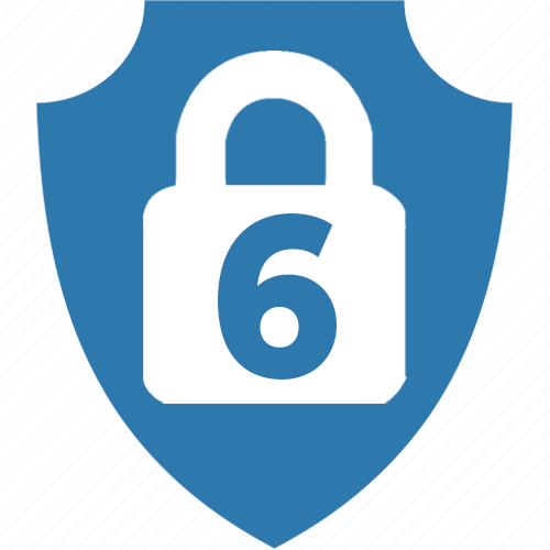Home Security Lock Icon With #6