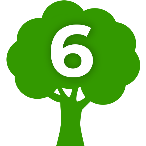 Green tree icon with #6