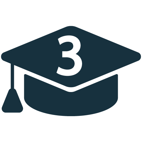 Graduation cap with #3