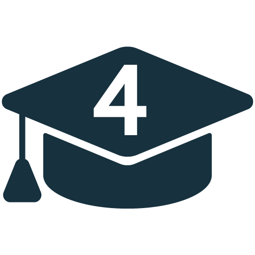 Graduation cap icon with #4