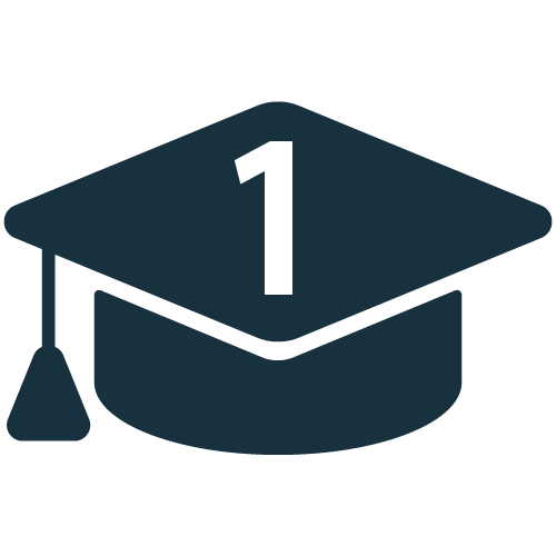 Graduation Cap Icon With #1