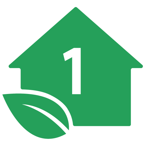 Green House Icon With #1