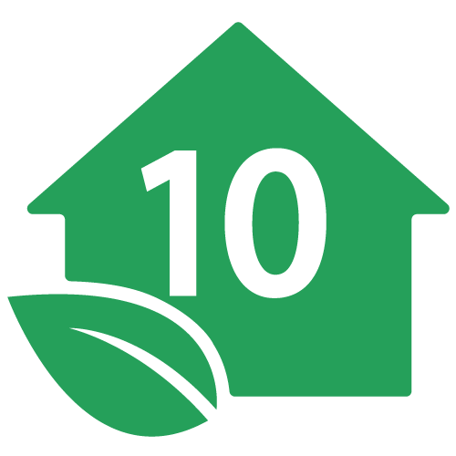Green House Icon With #10