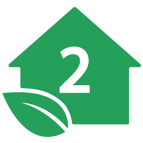 Green House Icon With #2